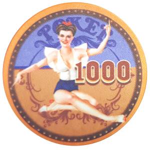 Poker chip "60's BEAUTY 1" - 12g - 43mm - ceramic - sold individually