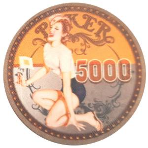 Ficha de póker "60's BEAUTY 1" - 12g - 43mm - de cerámica - disponible para la venta individual