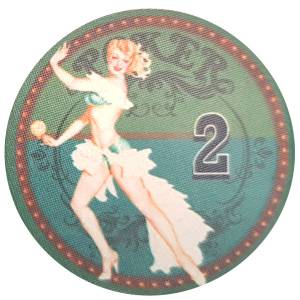 Poker chip "60's BEAUTY 5" - 12g - 43mm - in ceramic - sold individually