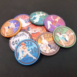 Poker chip "VINTAGE BEAUTY 100" - 12g - 43mm - made of ceramic - sold individually