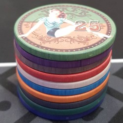 Ficha de poker "VINTAGE BEAUTY 100" - 12g - 43mm - em cerâmica - à venda individualmente.
