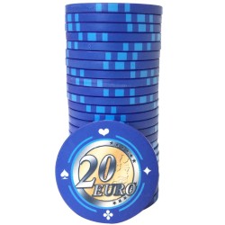 Gettone per Cash Game "EURO - SERIE 1 - 20" - Edizione limitata - in ceramica - 10g