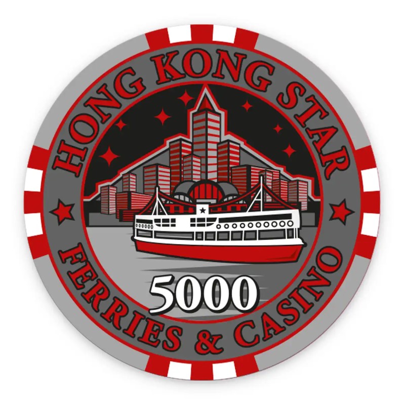 Ficha de pôquer "HONG KONG STAR 5000" - em cerâmica - 10g.
