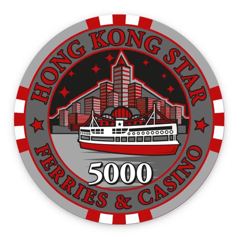 Poker chip "HONG KONG STAR 5000" - made of ceramic - weighs 10g.