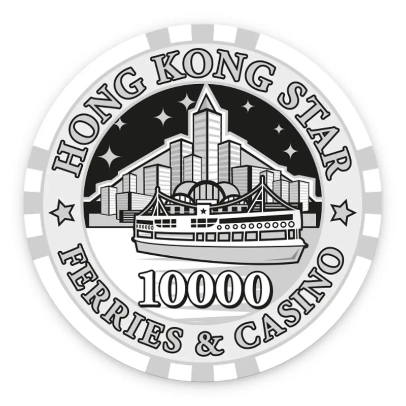 Poker chip "HONG KONG STAR 10000" - made of ceramic - 10g