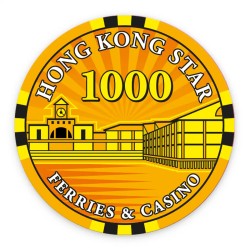 Poker chip "HONG KONG STAR 1000" - ceramic - 10g