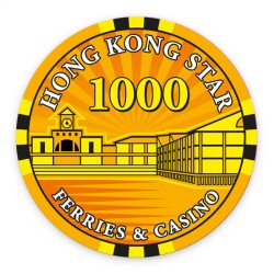 Pokerchip "HONG KONG STAR 1000" - keramiek - 10g