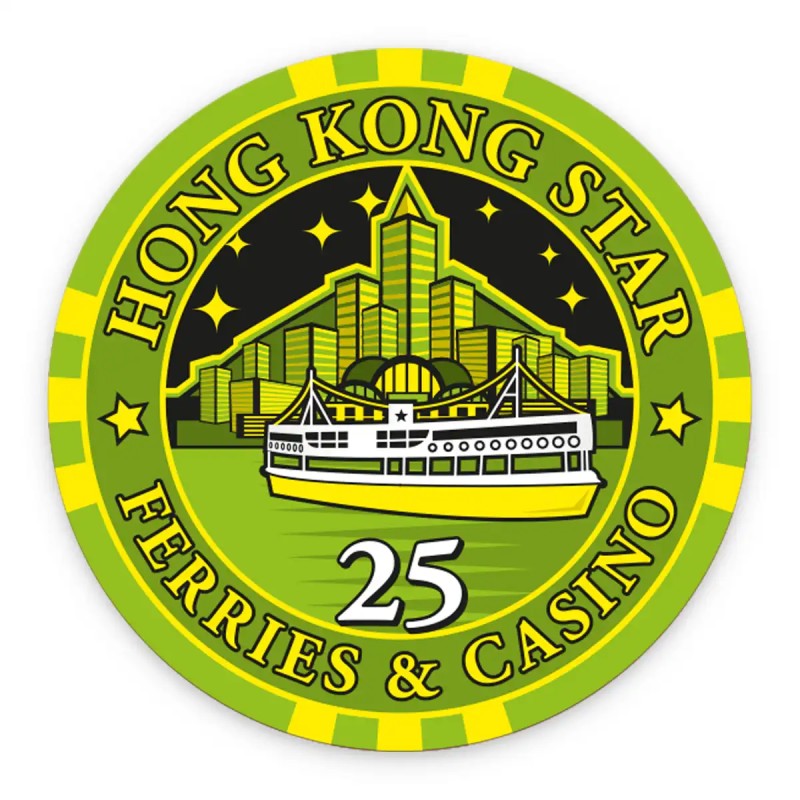 Pokerfiches "HONG KONG STAR 25" - keramiek - 10g.