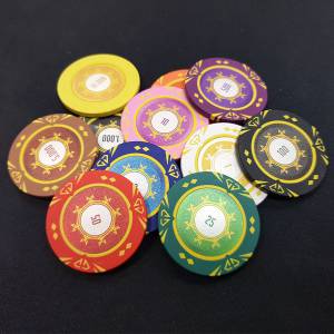 Fiches da poker "SUNSHINE VALORE 0.25" - 14g - in composto di argilla con inserimento metallico - in vendita singolarmente