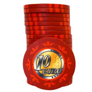 Spelmarker för Cash Game "EURO - SERIE 3 - 0.10" - Begränsad upplaga - i keramik - 10g