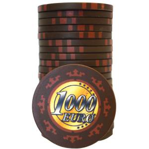 Spelmarker för Cash Game "EURO - SERIE 3 - 2" - Begränsad upplaga - i keramik - 10g