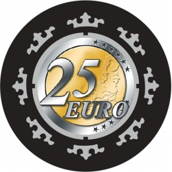 Cash Game Token "EURO - SERIES 3 - 2" - Limited Edition - made of ceramic - 10g.