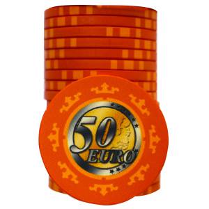 Fichetta da Cash Game "EURO - SERIE 3 - 50" - Edizione limitata - in ceramica - 10g