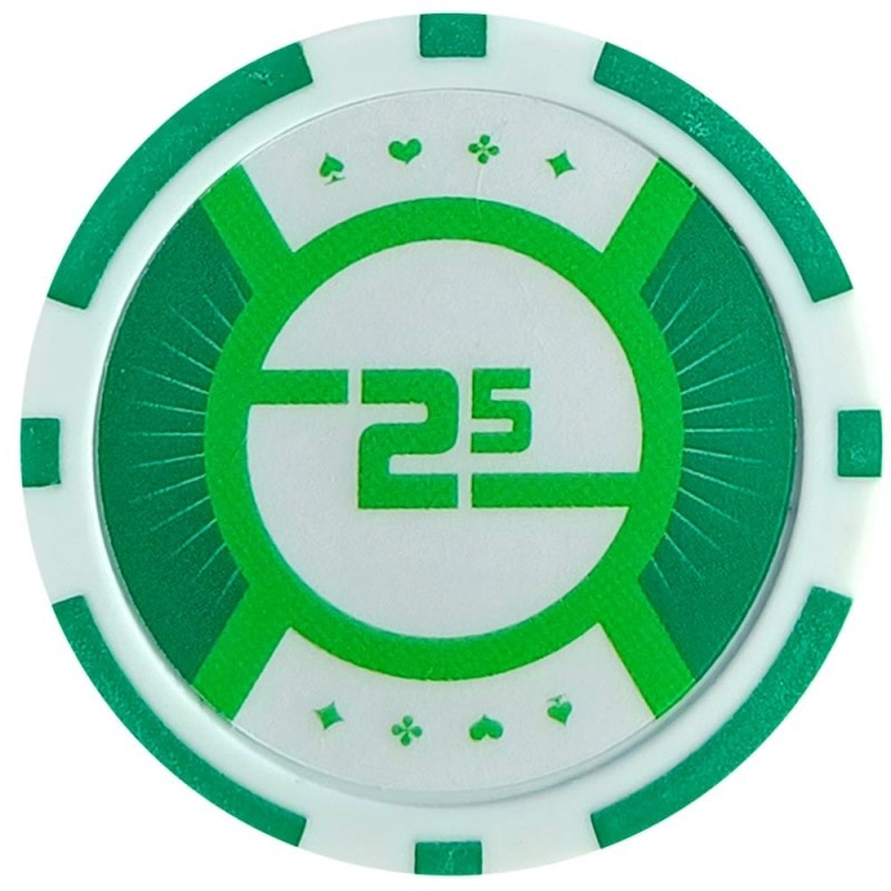 Pokerchips "RUNNER UP 2" - 12g - in ABS met metalen inzetstuk - per rol van 25 chips.