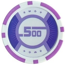 Fiches da poker "RUNNER UP 5" - 12g - in ABS con inserto metallico - in rotoli da 25 fiches.