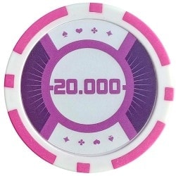 Jetons de poker "RUNNER UP 5" - 12g - en ABS avec insert métal - par rouleaux de 25 jetons