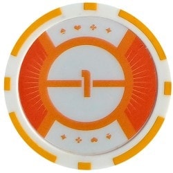 Jetons de poker "RUNNER UP 5" - 12g - en ABS avec insert métal - par rouleaux de 25 jetons