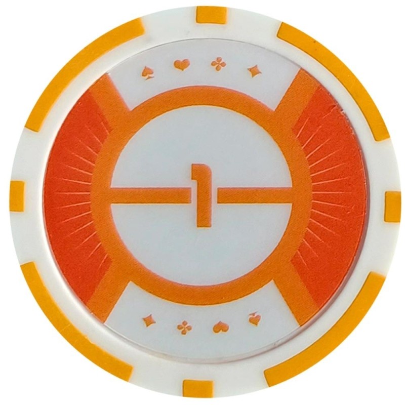 Fichas de poker "RUNNER UP 20000" - 12g - em ABS com inserção de metal - pacote de 25 fichas por rolo