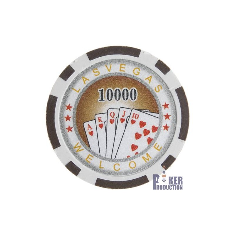 Fichas de póker "ROYAL FLUSH 2" - en ABS con inserto metálico - rollo de 25 fichas - 11,5 g