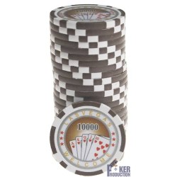 Fichas de poker "ROYAL FLUSH 2" - em ABS com inserção metálica - rolo de 25 fichas - 11,5 g