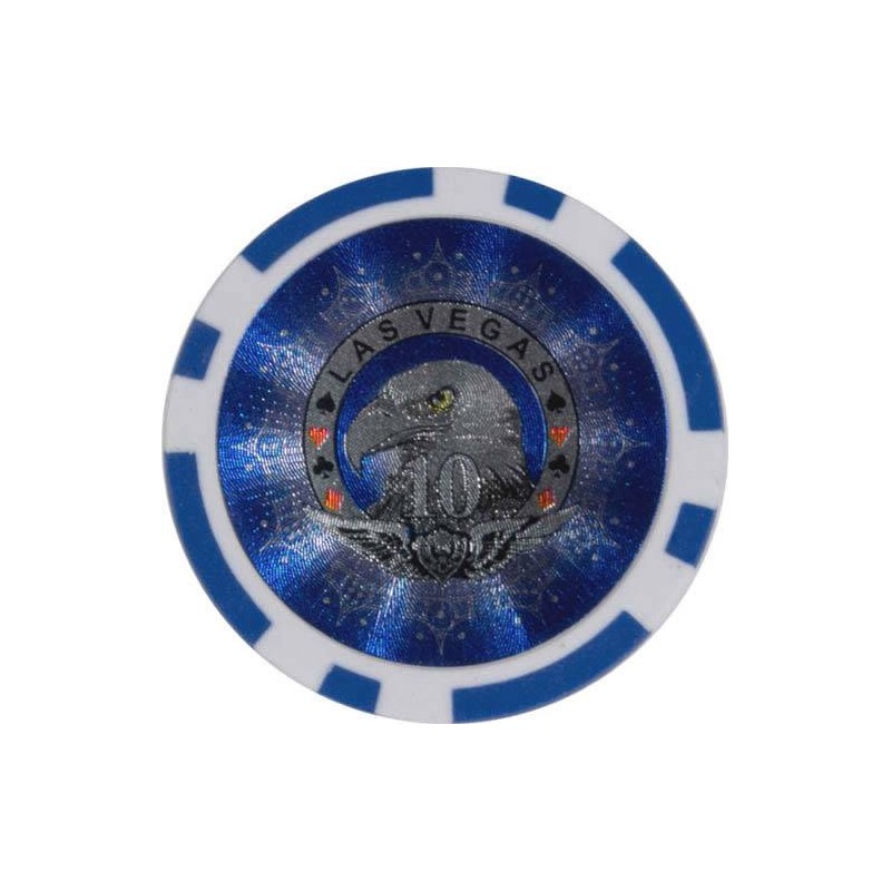 Pokerchips "LASER EAGLE 50" - gemaakt van ABS met metalen inzetstuk - rol van 25 chips - 11,5 g