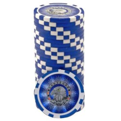 Pokerchips "LASER EAGLE 50" - gemaakt van ABS met metalen inzetstuk - rol van 25 chips - 11,5 g