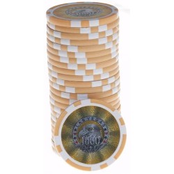 Pokerchips "LASER EAGLE 1000 PINK" - gemaakt van ABS met metalen inleg - rol van 25 chips - 11,5 g