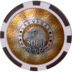 Fiches da poker "LASER EAGLE 1000 PINK" - in ABS con inserto metallico - rotolo da 25 fiches - 11,5 g