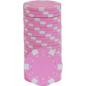 Pokerchips "DICE WHITE" - van ABS met metalen inleg - rol van 25 chips - 11,5 g