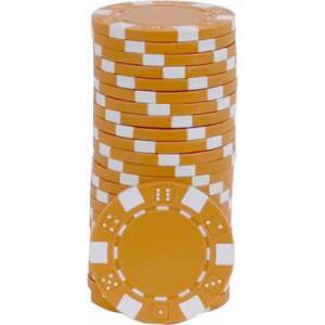 Poker chips "WHITE DICE" - made of ABS with metal insert - roll of 25 chips - 11.5 g.