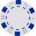 Pokerchips "DICE WHITE" - van ABS met metalen inleg - rol van 25 chips - 11,5 g