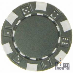 Pokerchips "DICE WHITE" - i ABS med metallinlägg – rulle med 25 chips – 11,5 g