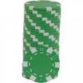 Pokerchips "DICE GREEN" - i ABS med metallinlägg - 25-chipsrulle - 11,5 g.