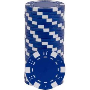 Gettoni da poker "DICE PURPLE" - in ABS con inserto metallico - rotolo da 25 gettoni - 11,5 g