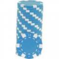 Poker chips "DICE SKY BLUE" - van ABS met metalen inzetstuk - rol van 25 chips - 11,5 g