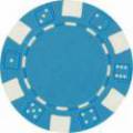 Poker chips "DICE SKY BLUE" - van ABS met metalen inzetstuk - rol van 25 chips - 11,5 g