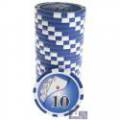 Pokerchips "YING YANG 10" - van ABS met metalen inzetstuk - rol van 25 chips - 11,5 g