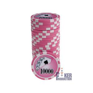 Fichas de póker "YING YANG 10" - en ABS con inserto metálico - rollo de 25 fichas - 11,5 g
