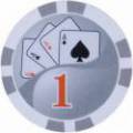 Pokerchips "YING YANG 10" - i ABS med metallisk insats - rulle med 25 chips - 11,5 g