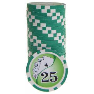 Jetons de poker YING YANG - en ABS avec insert métallique – rouleau de 25 jetons  – 11