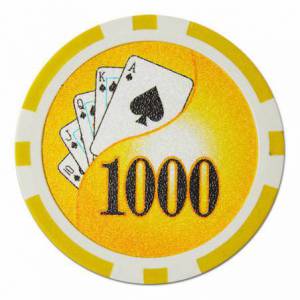 Poker chips "YING YANG 10" - ABS with metal insert - roll of 25 chips - 11.5 g