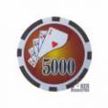 Pokerchips "YING YANG 10" - i ABS med metallinlägg – rulle med 25 chips – 11,5 g