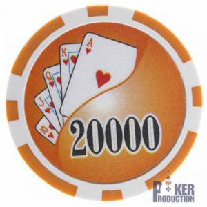 Pokerchips "YING YANG 10" - van ABS met metalen inzetstuk - rol van 25 chips - 11,5 g