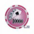 Pokerchips "YING YANG 10" - van ABS met metalen inzetstuk - rol van 25 chips - 11,5 g