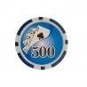 Pokerchips "YING YANG 10" - van ABS met metalen inzetstuk - rol van 25 chips - 11,5 g