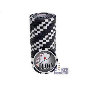 "Poker chips 'YING YANG 1000' - in ABS with metal insert - roll of 25 chips - 11.5 g"