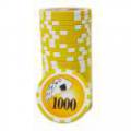 Poker chips "YING YANG 1000" - van ABS met metalen inzetstuk - rol van 25 chips - 11,5 g