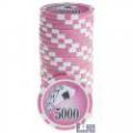 Poker chips "YING YANG 1000" - van ABS met metalen inzetstuk - rol van 25 chips - 11,5 g