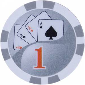 Pokerchips "YING YANG 1000" - van ABS met metalen insert - rol van 25 chips - 11,5 g