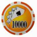 Poker chips "YING YANG 1000" - van ABS met metalen inzetstuk - rol van 25 chips - 11,5 g